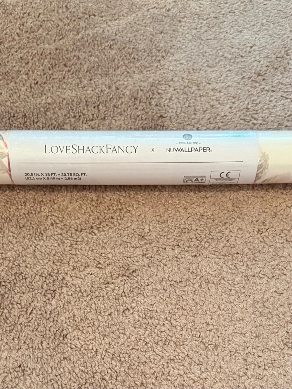 LoveShackFancy Wallpaper Roll in Cream and Beige